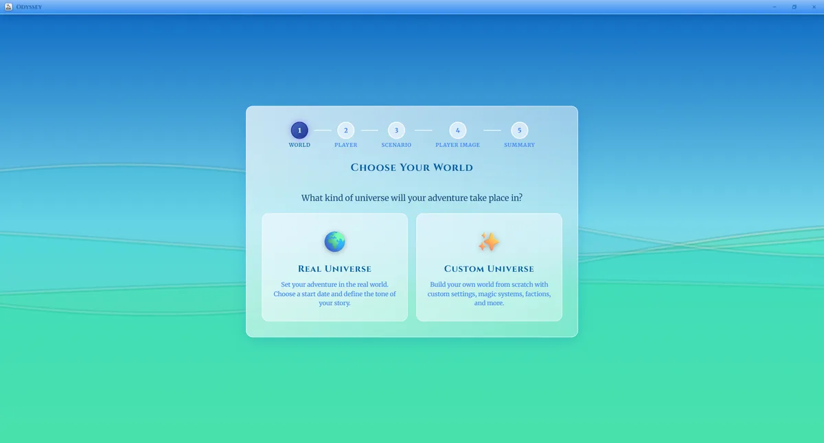 Choose Your World: a real universe or a custom one
